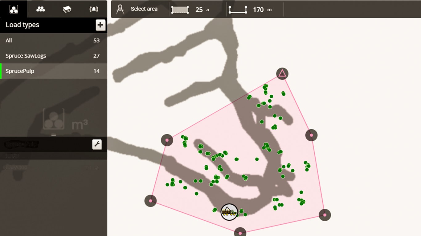 TimberMatic Maps nézet