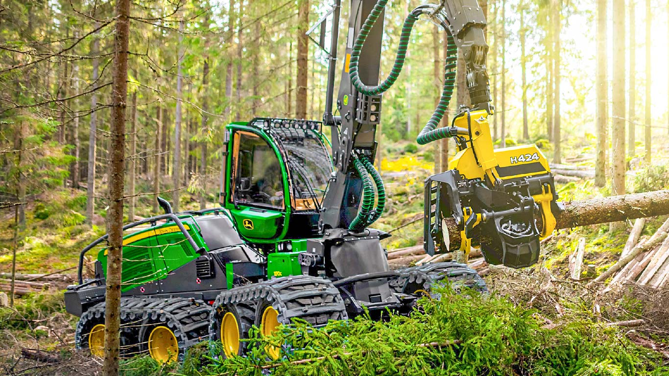 John Deere 1170G/H424 fakivágás és favágás